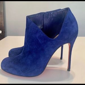 Christian Louboutin Indigo Suede Lisse Bootie